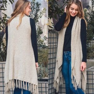 Oatmeal Tassel Vest -ONLY ONE LEFT!
